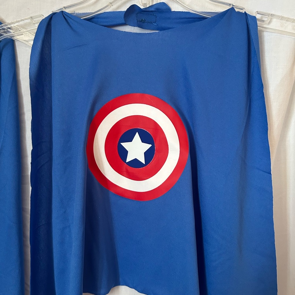 Toddler 2T-5T Blue Superhero‎ Cape with Shield Design